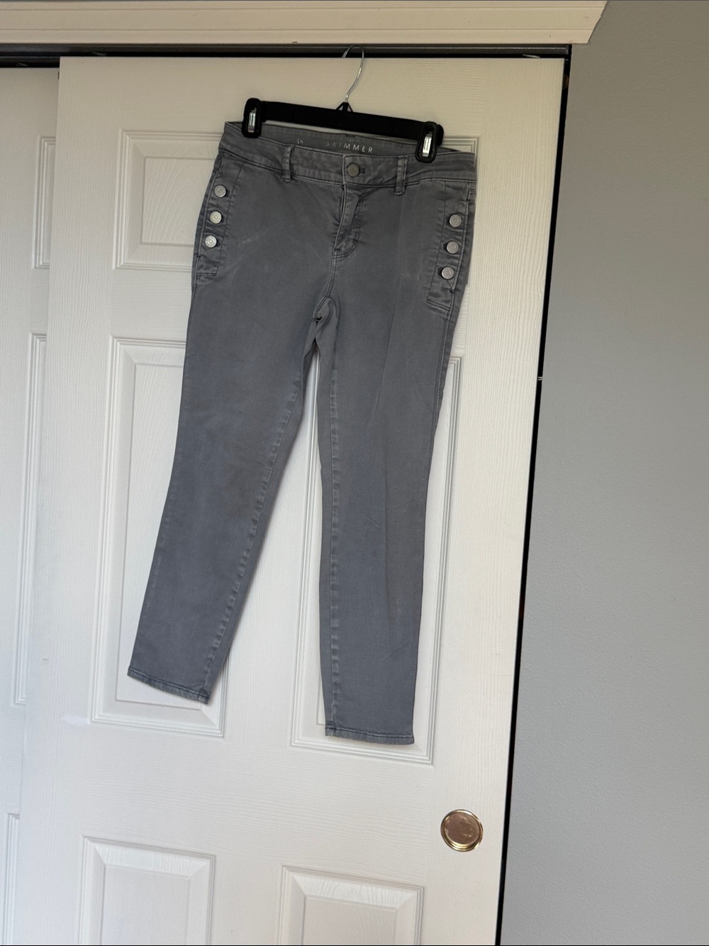 White House Black Market Gray Straight-Leg Pants